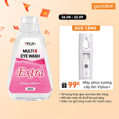 Nước Rửa Mắt VIPLUS+ Multi B Eye Wash Cải Thiện Tình Trạng Khô Mắt, Bổ Sung Độ Ẩm Cho Đôi Mắt Khoẻ Đẹp 300ml