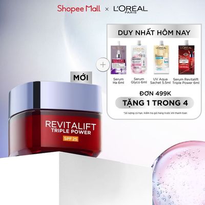 [MỚI] Kem dưỡng da ban ngày giúp giảm nhăn & tăng độ săn chắc da L'Oréal Paris Revitalift Triple Power 50ml