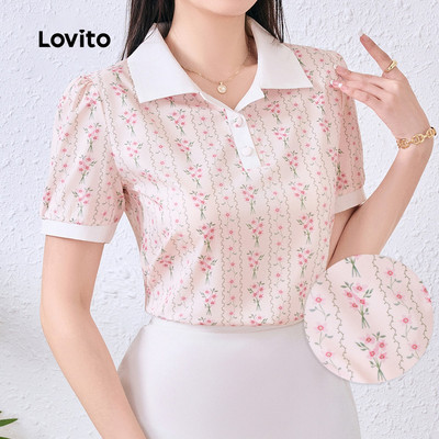 Áo Lovito Phong cách thường ngày có nút mềm mại thoải mái mùa xuân/hè cho nữ L137ED688