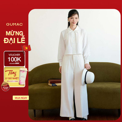 Quần Tây Nữ GUMAC Ống Suông Thanh Lịch Lưng Rời Hai Con Đỉa Chỉn Chu Hiện Đại QF11044