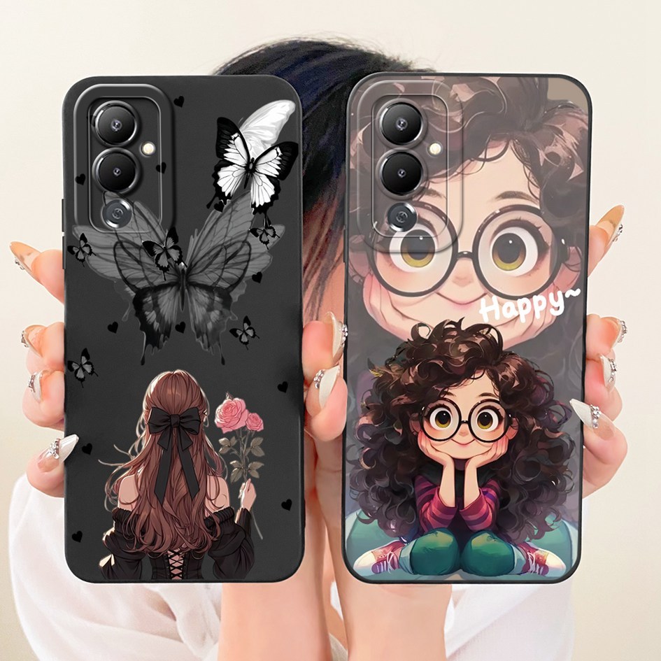 Mới Cho Tecno Pova 4 LG7n Ốp Lưng Cô Gái Xinh Đẹp Dễ Thương Ngộ nghĩnh Sơn Vỏ Chống Sốc Cho Tecno Po