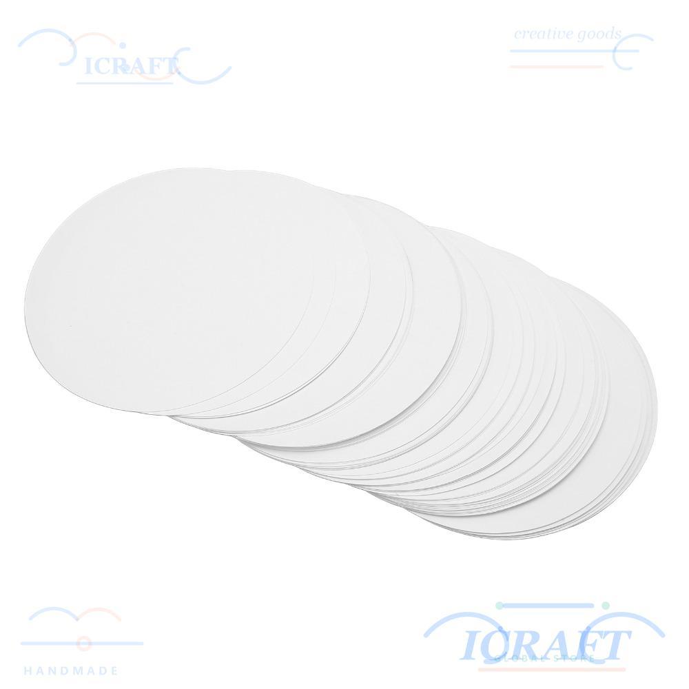 ICRAFT 100 Chiếc Nút Huy Hiệu Giấy Trống, Giấy Máy In Ảnh Tròn DIY Huy Hiệu Làm Giấy DIY Giấy Làm Hu
