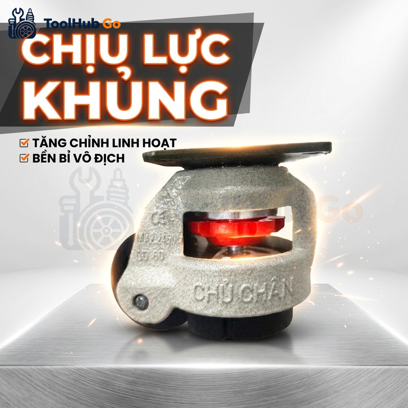 Bánh xe công nghiệp Foot Master GD40F GD40S GD60F GD60S GD80F GD80S GD100 mặt bích hoặc trục ren chị
