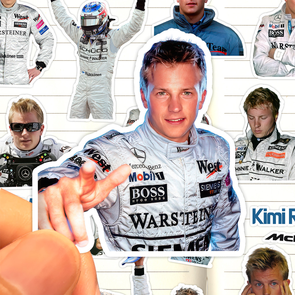 Kimi Raikkonen Miếng Dán HD Chống Thấm Nước McLaren Thời Kỳ Rider Kimi Raikkonen Iceman Miếng Dán Tr