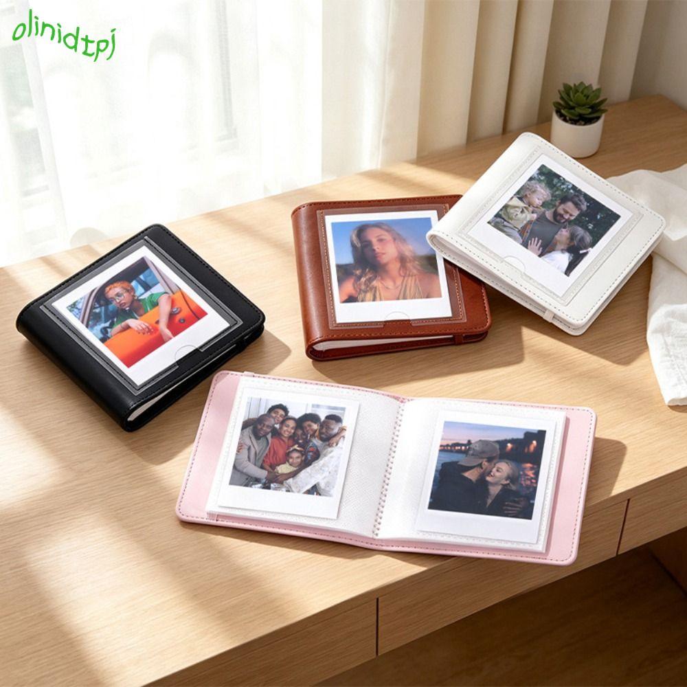 Album ảnh tức thì IOLINIDT, Album ảnh 4 Inch bằng da PU 28 túi, viền khâu nhỏ gọn Hiển thị phía trướ