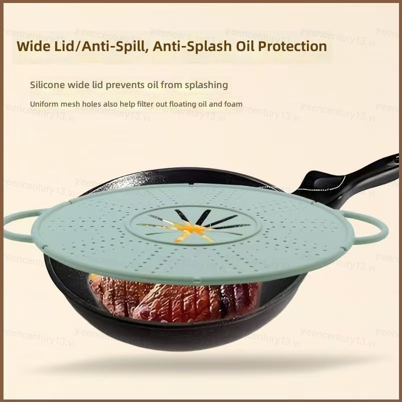 G13 Silicone Splatter Màn Hình Chịu Nhiệt Dầu Nắp Lọc Chống Dính Nấu Ăn Cho Chảo Chiên G13