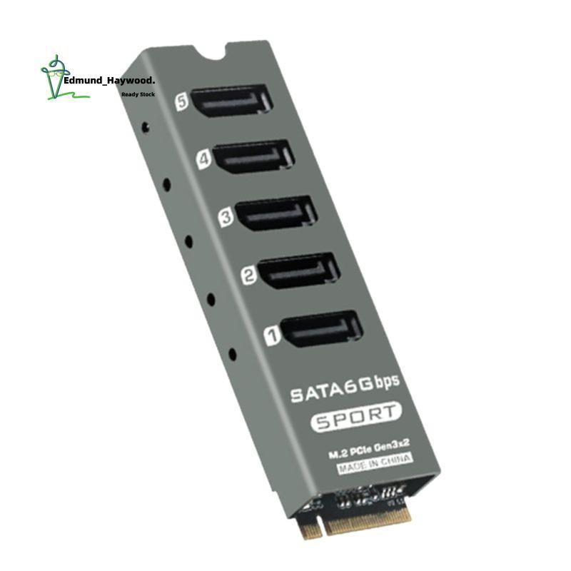 M. Bộ chuyển đổi nâng thẻ mở rộng 2 PCIe sang 5 cổng SATA3.0 với Chip JMB585 hỗ trợ chức năng PM để 
