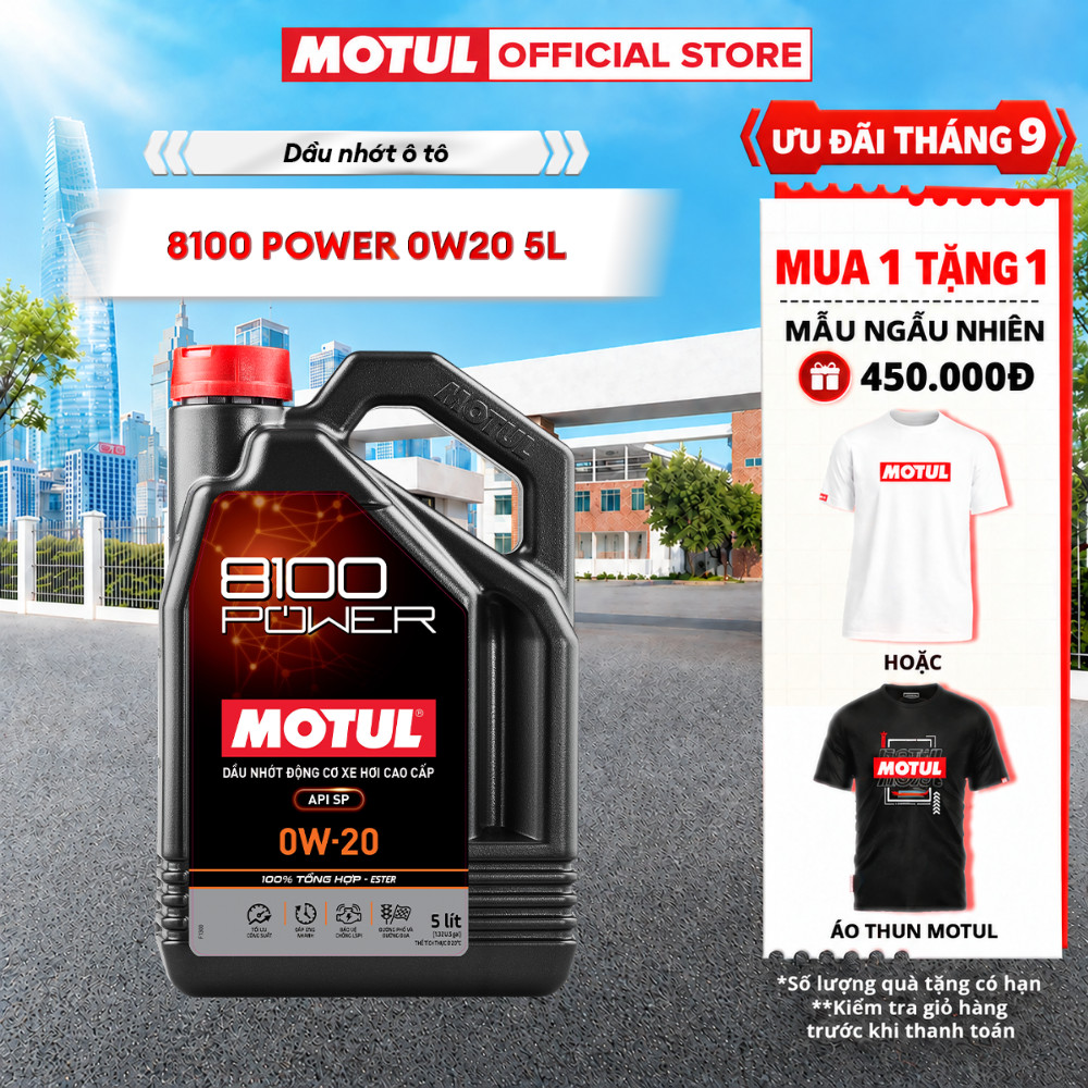 Dầu nhớt xe ô tô MOTUL 8100 POWER 0W20 4X5L VN