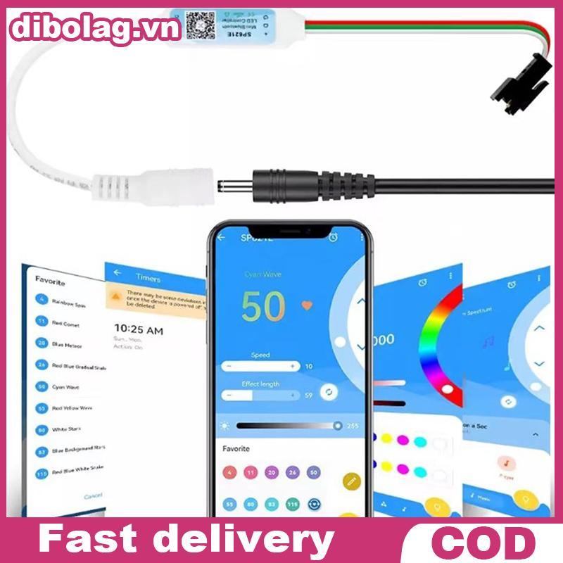 Bộ điều khiển RGB Bluetooth Mini DIBO SP621E cho dải LED WS2811 / WS2812 / WS2813 24V.