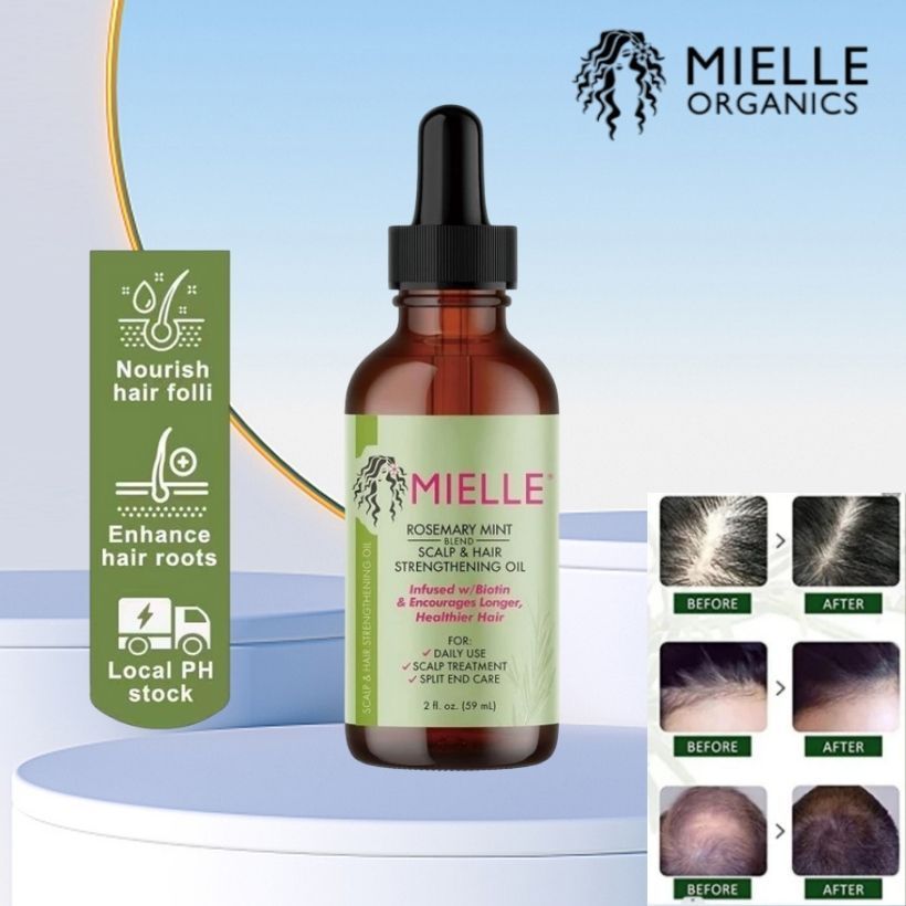 Chính hãng Mielle Oil Dầu dưỡng da đầu & mọc tóc bạc hà Mielle Organics với Biotin & tinh dầu, nuôi 
