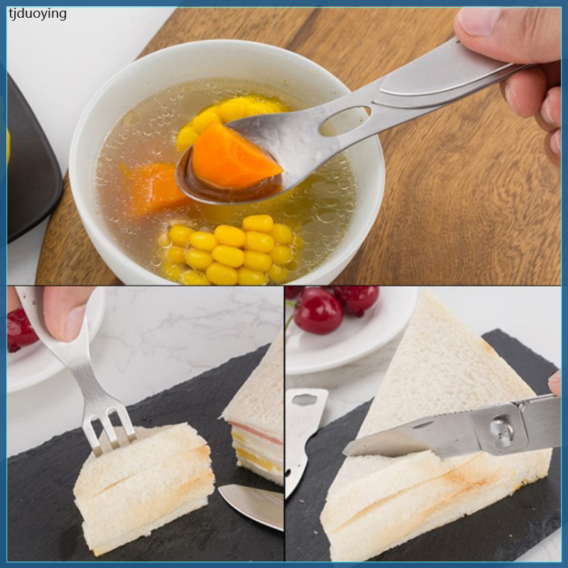 Cắm Trại Nĩa Thìa Dụng Cụ Bộ Dụng Cụ Nấu Ăn Silverware Titan Bộ Đồ Ăn Dụng Cụ Dao Kéo