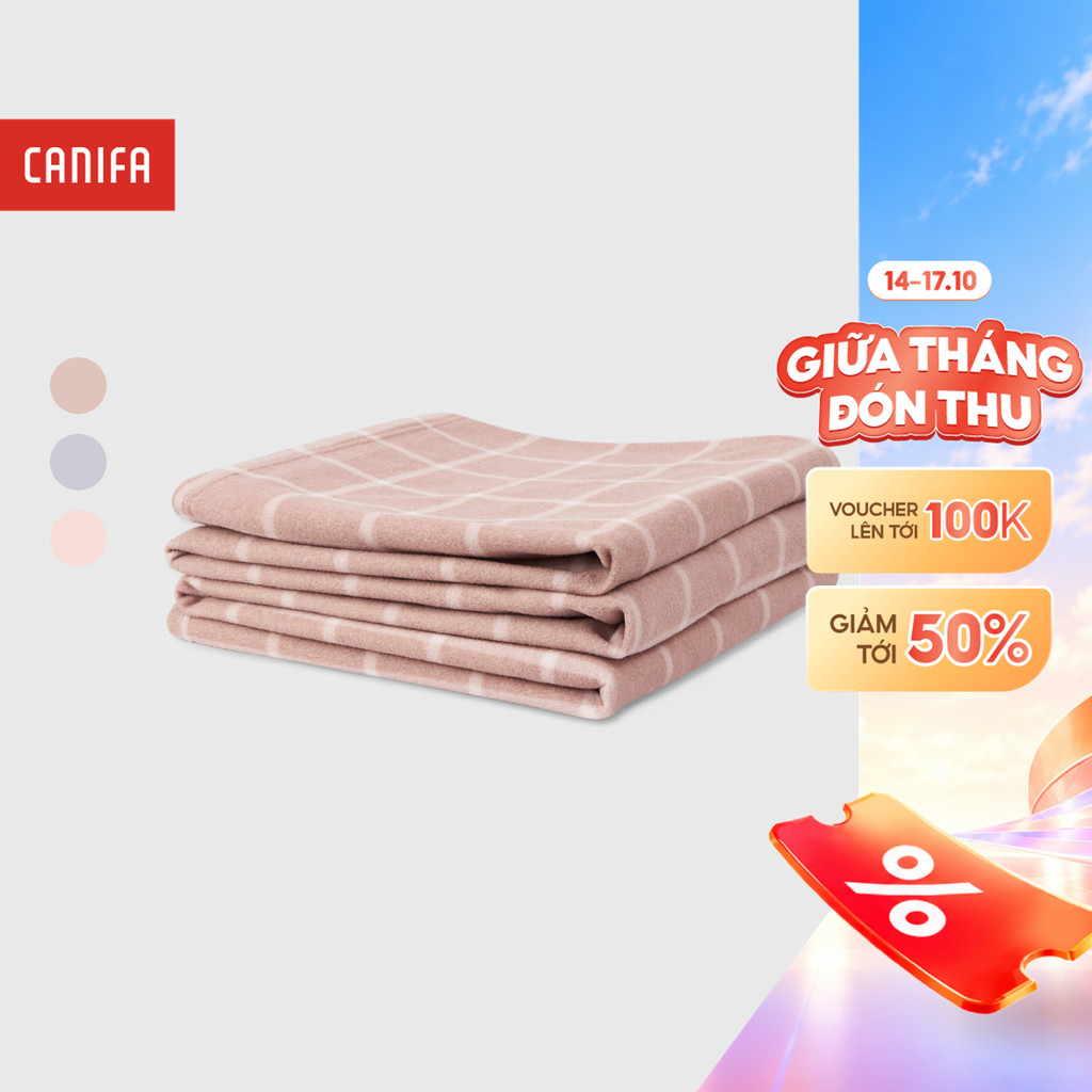 Chăn nỉ cá nhân 1m2x1m9 họa tiết caro CANIFA 9HE25A002