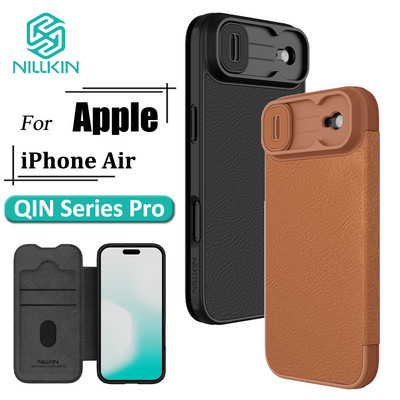 Nillkin Luxury Flip QIN Pro Bao Da Cho iPhone Air Case Chống Sốc Camera Thanh Trượt Bảo Vệ Có Giá Đỡ Thẻ
