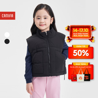 Áo khoác gilet bé gái CANIFA siêu nhẹ siêu ấm chần bông chống thấm nước 1OT23C004