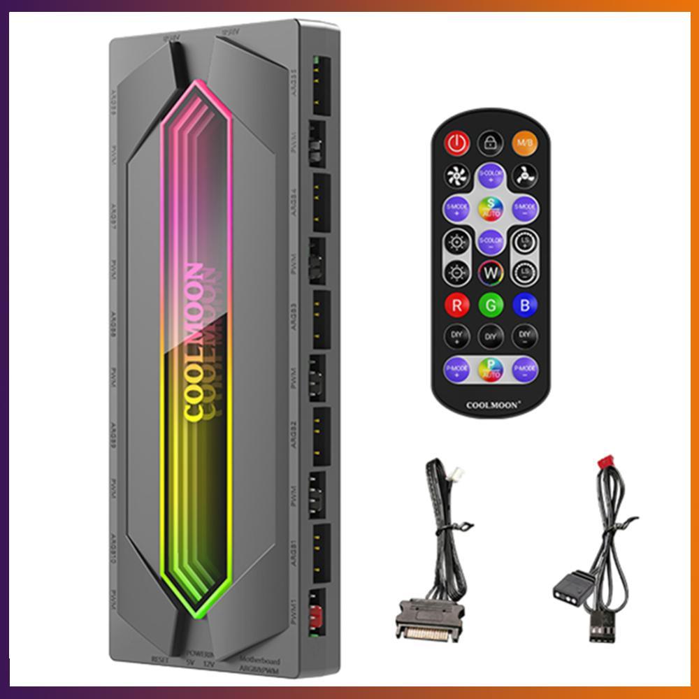 Ốp lưng HUB ARGB và PWM HUB Hub quạt với cáp cấp nguồn SATA từ xa Bộ điều khiển ARGB Bộ chia ARGB ch