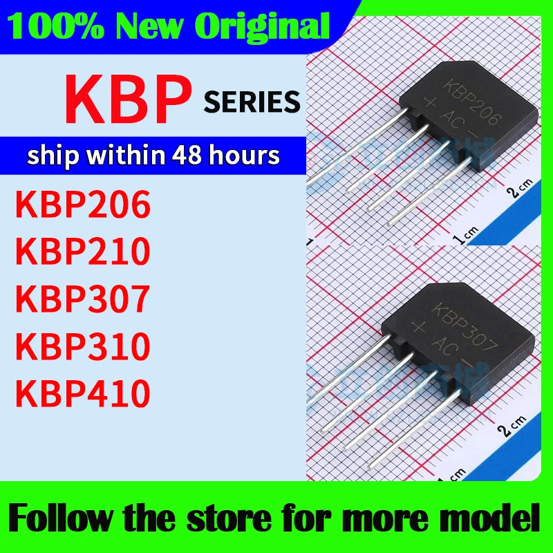 5 CÁI KBP410 KBP310 KBP307 KBP210 KBP206 Bộ chỉnh lưu cầu ngăn xếp