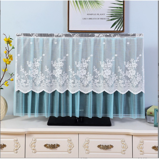 32-75 inch TV Cover Vỏ bụi TV LCD TV Cover Vải ren Rèm treo TV Cover
