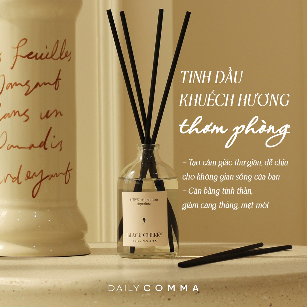 Tinh Dầu Thơm Phòng Daily Comma Crystal Hologram Diffuser hương thơm dịu nhẹ, decor phòng 100ML