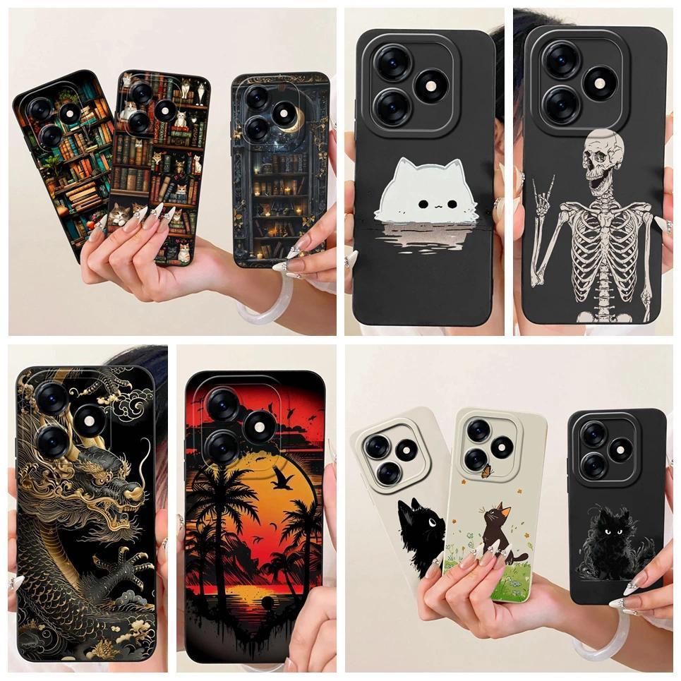 Vỏ Cho Tecno Spark 10 Pro KI7 / Tecno Spark 10 10C Vỏ Điện Thoại Mèo Dễ Thương Hoạt Hình Hoàng Hôn H