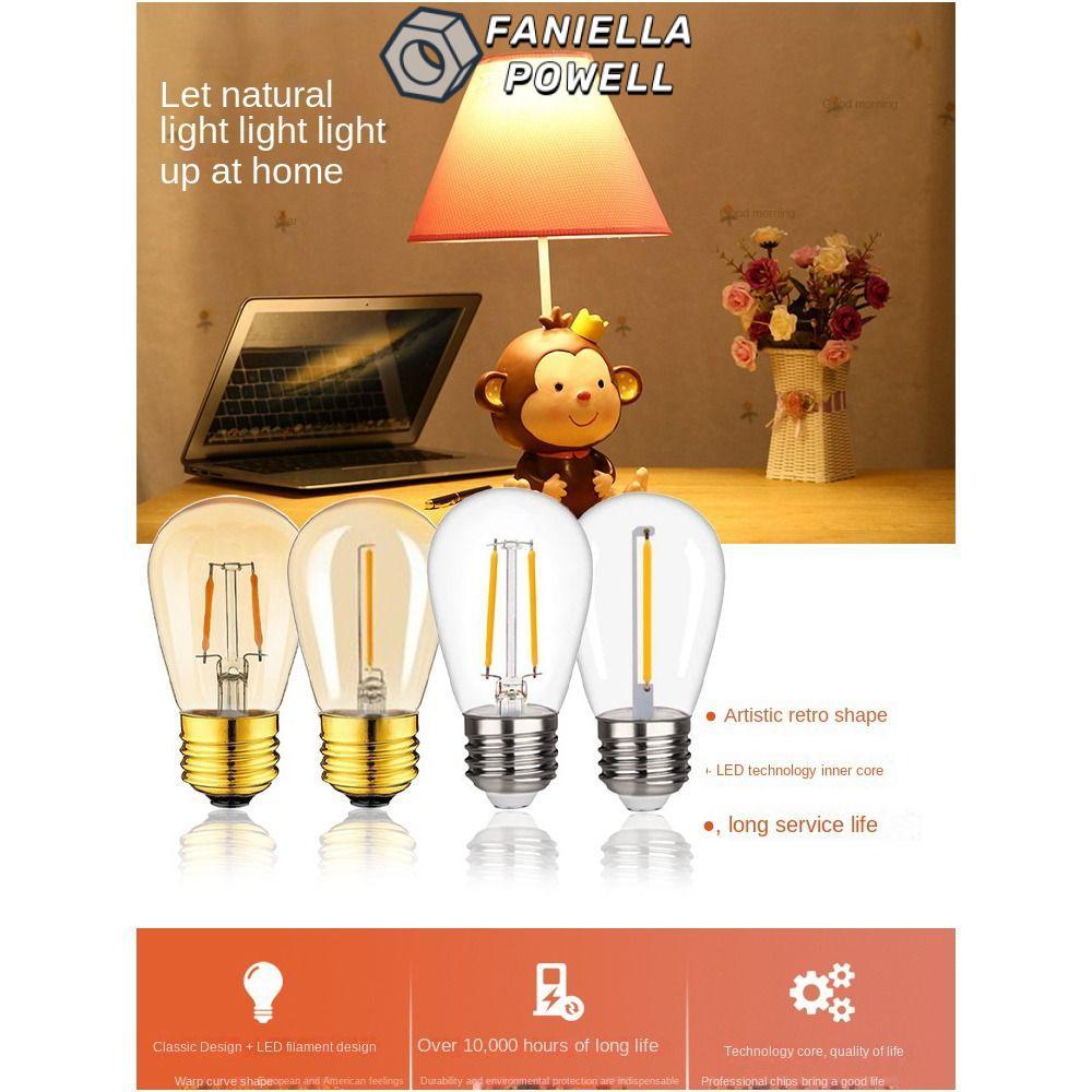 Bóng đèn pha lê FANIELLAPOWELL, Bóng đèn LED 27 1W 2W ST45, Đèn nến trắng ấm nóng Đèn nến sợi đốt 27