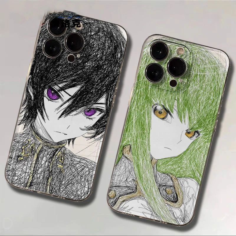 Sang Trọng Comic Code Geass Clear Shell Cho OPPO A38 A18 A57 A77S A79 A98 A78 A60 Reno 8 10 Pro Plus