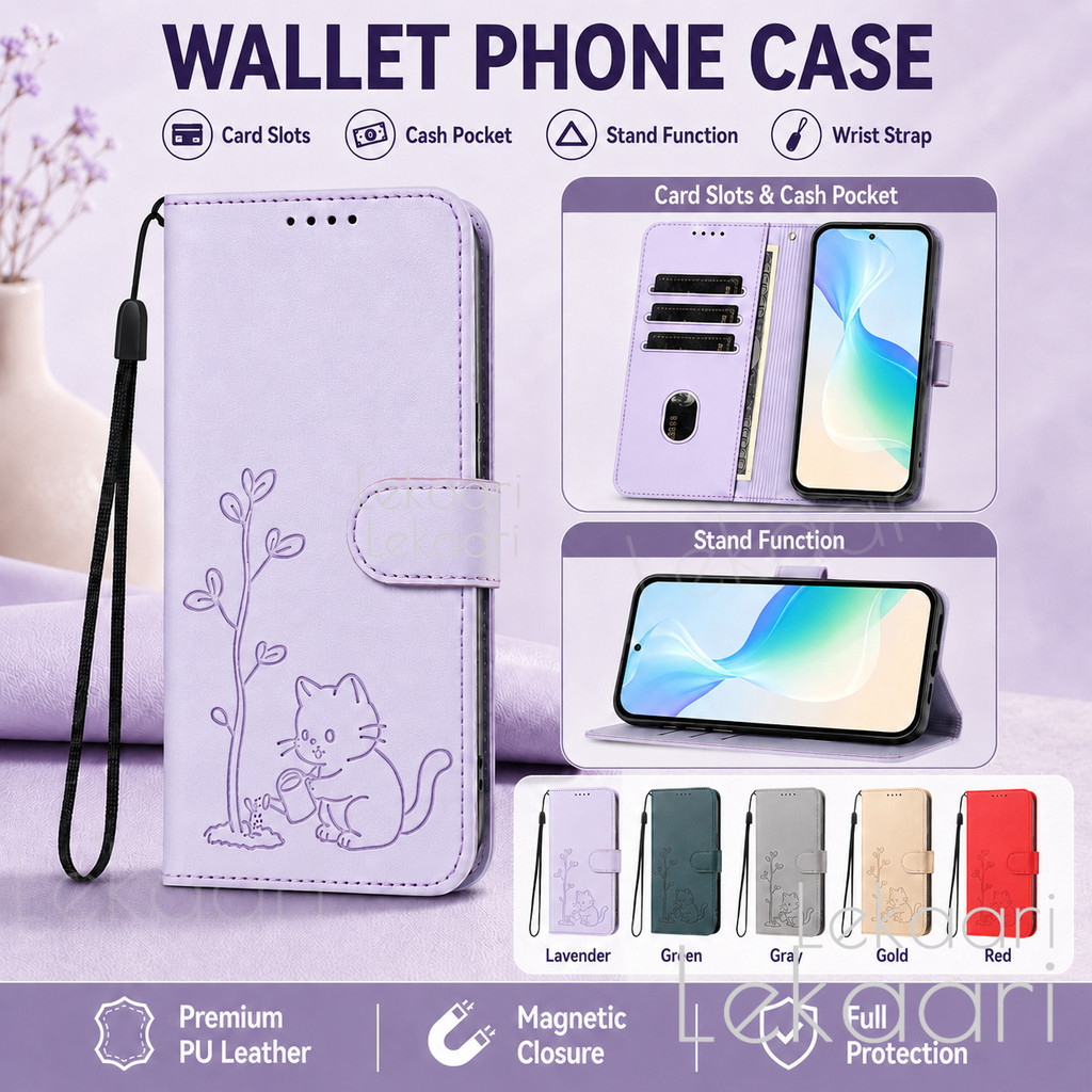 Ốp Lật Cho Realme 7 P4 Power P3 P1 Gt 8 7 6 6t 5 NEO PRO PLUS RACING 5G Da Mỏng Mèo Dập Nổi Khe Cắm 