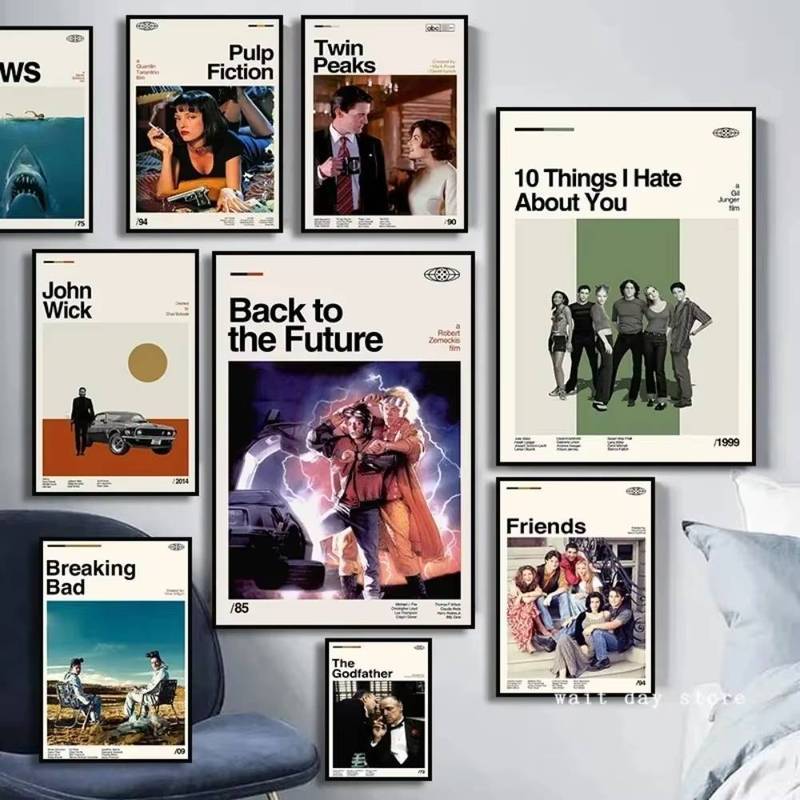 Friends Back To The Future Pulp Fiction Breaking Bad The Godfather Classic Movie Poster No Frame Can