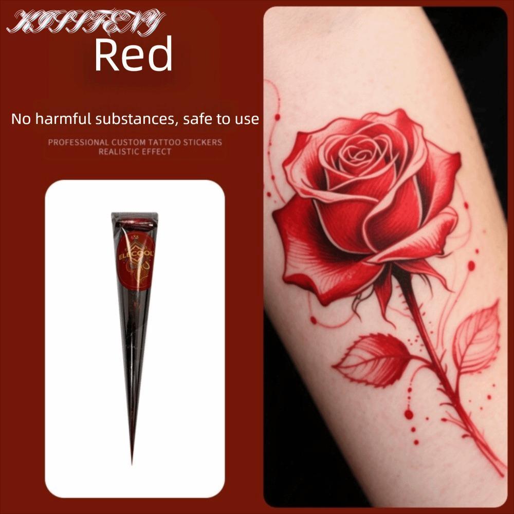KISSFENY Henna Paste Cone, Kem xăm Henna bán vĩnh viễn màu nâu đen, Mehndi Dễ sử dụng Kem Henna màu 
