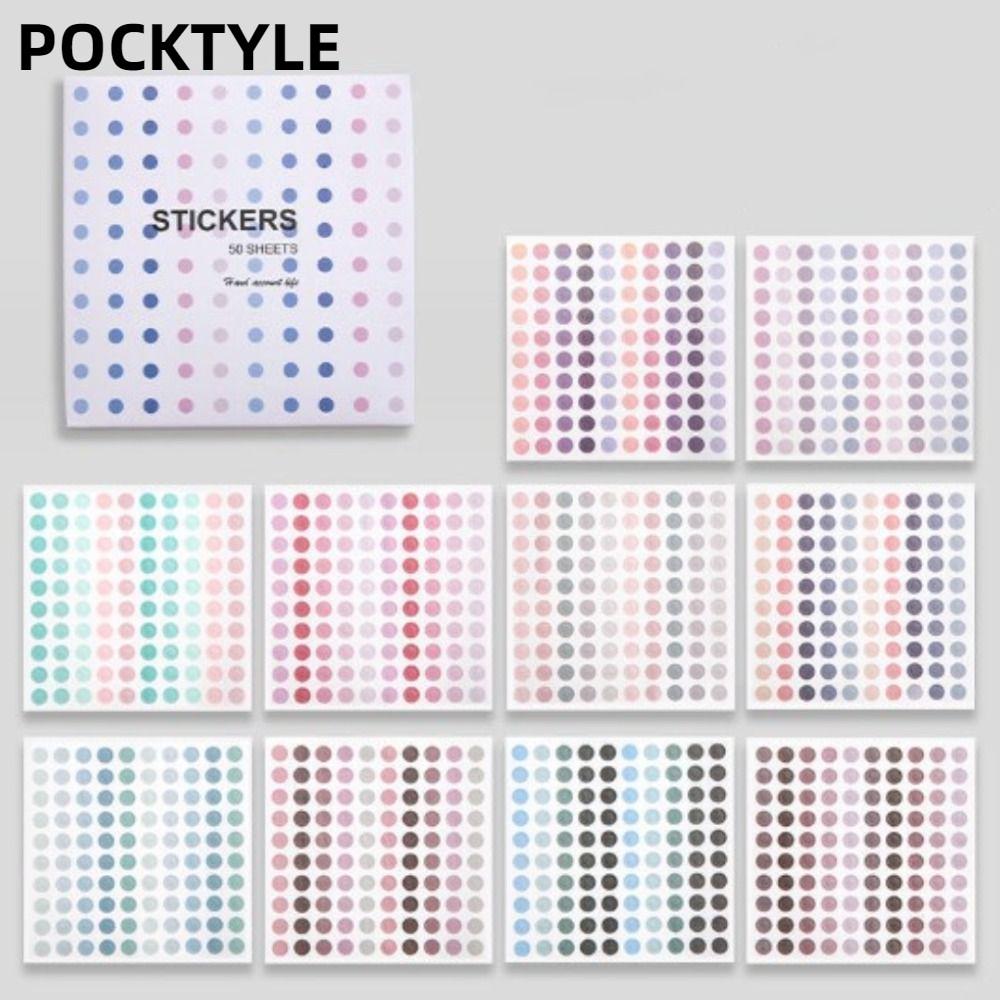 Nhãn dán chấm màu POCKTYLE, 5000 chấm Washi 4mm, Nhãn dán hình tròn giấy dễ thương Văn phòng