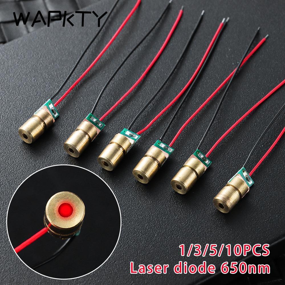 WAPKTY 1 / 3 / 5 / 10pc Điốt Laser 5 triệu watt Mô-đun Diode Chấm Đầu Đồng Mini