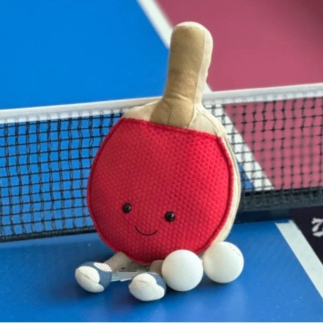 JET6 Table tennis racket fun plush toy doll
