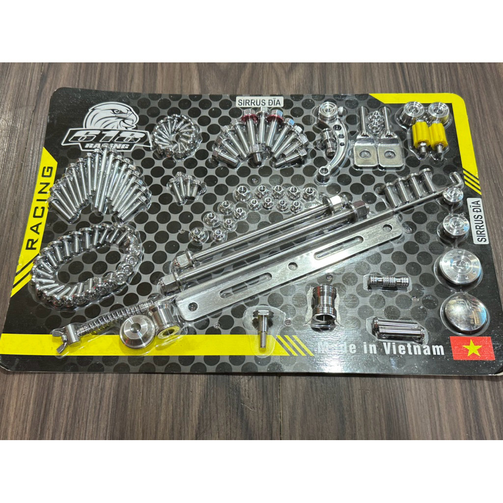 Full bộ ốc salaya Inox 304 618 cho xe Sirius thắng đĩa