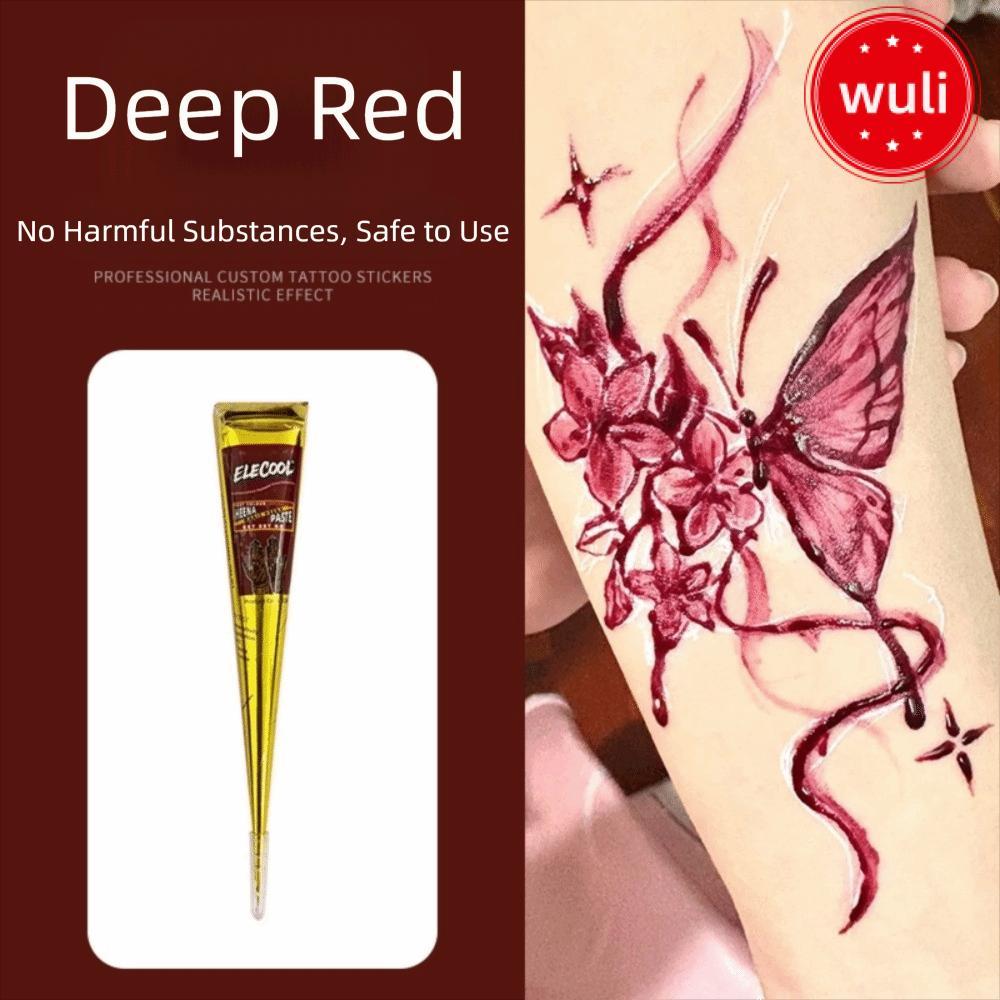 WULI Henna Tattoo Cream, Bán vĩnh viễn Màu nâu đen Henna Paste Cone, Henna Tattoo Cream Dễ sử dụng T