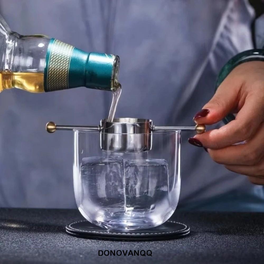 DONOVANQQ Cocktail Jigger, Thiết kế hạt đôi Cốc đo thanh 30ml, Thanh dài bằng thép không gỉ Công cụ 