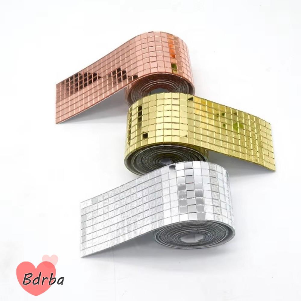 Gương gạch khảm BDRBA, Nhãn dán gương bóng vũ trường vuông tự dính, DIY Handmade nền kính tường gươn