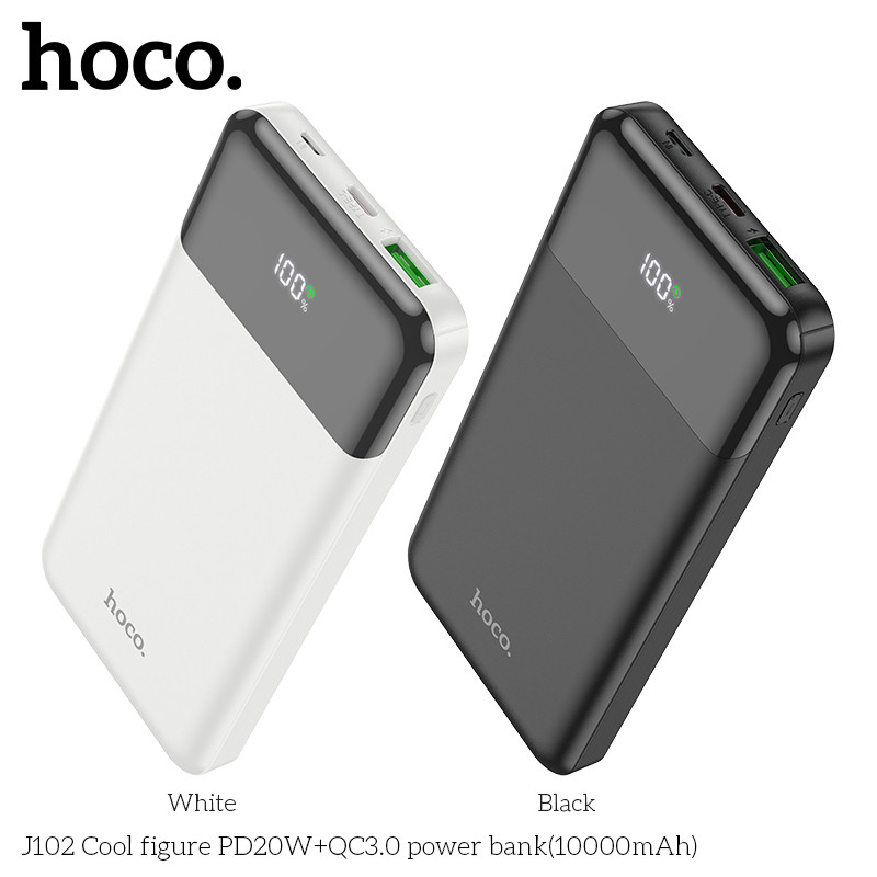 Pin Sạc Dự Phòng Hoco J102/J102A Dung Lượng 10000mAh/ 20000mAh, Sạc Nhanh 20W, Màn Hình Led Báo Pin,