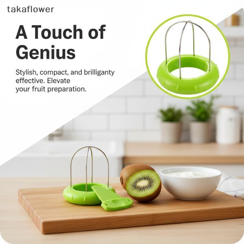 Takaflower Kiwi Peeler Chuyên Nghiệp Kiwi Cutter Kiwi Dụng Cụ 2 Trong 1 Thép Không Gỉ Kiwi Fruit Pee