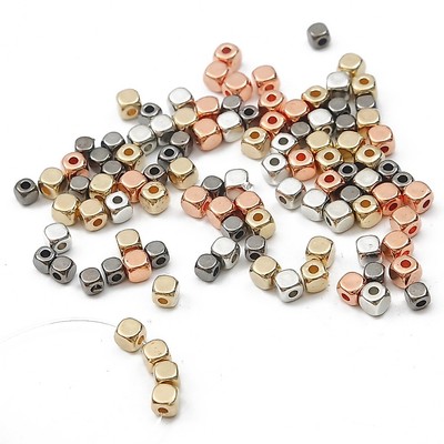 4mm Acrylic CCB Hạt Vuông Miếng Đệm Hạt Trang Sức Làm DIY Vòng Tay Dây Chuyền