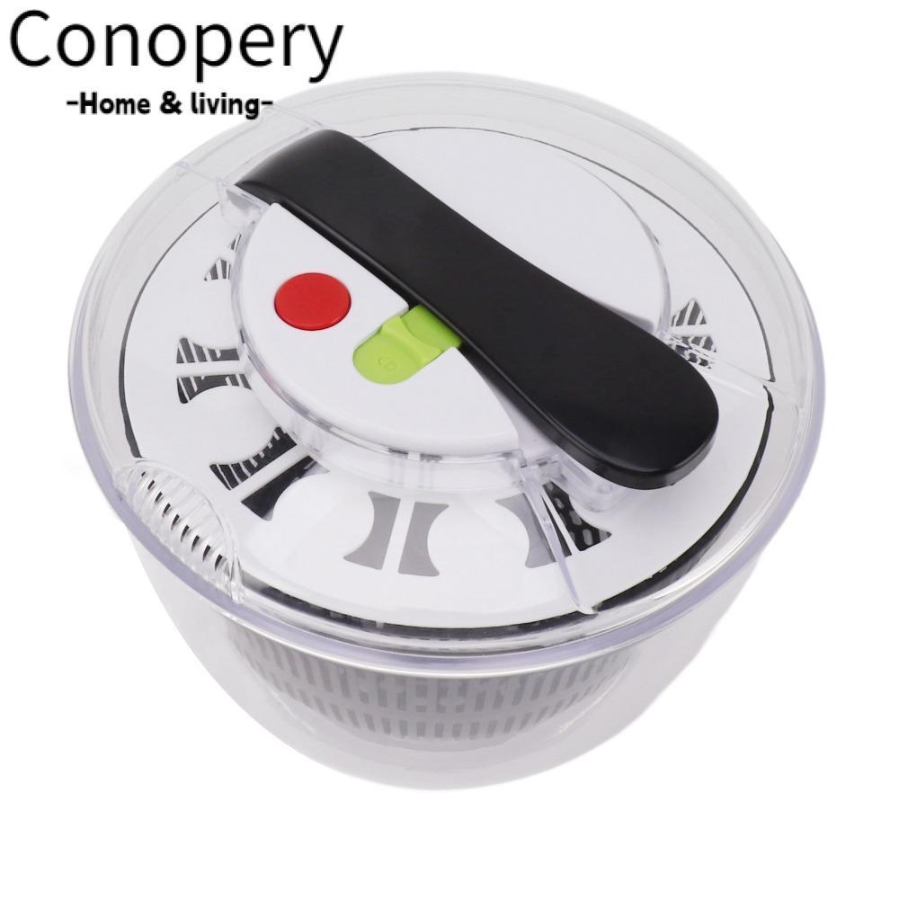 CONOPERY Máy Sấy Rau Củ, Bát 5L Dung Tích Salad Spinner, Bền Đa Năng Thiết Kế Nhựa Đen Trong Suốt Tr
