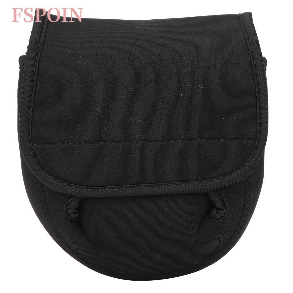 FSPOIN 3 Chiếc Máy Câu Cá Quay Có Túi, Làm Dày 14 * 14 * 6cm Túi Câu, Di Động Màu Đen Nhẹ Câu Cá Bao