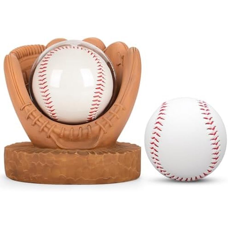 Baseball Holder Display Set: Baseball Glove Holder with Case Gift for Son, Father, Man, Team Player,