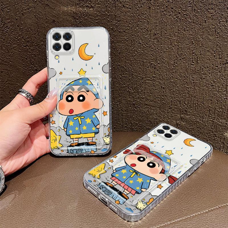 Hộp Đựng Thẻ Cho Samsung Galaxy A12 M12 A22 M22 M32 4G 5G Crayon Shin-chan Trong Suốt