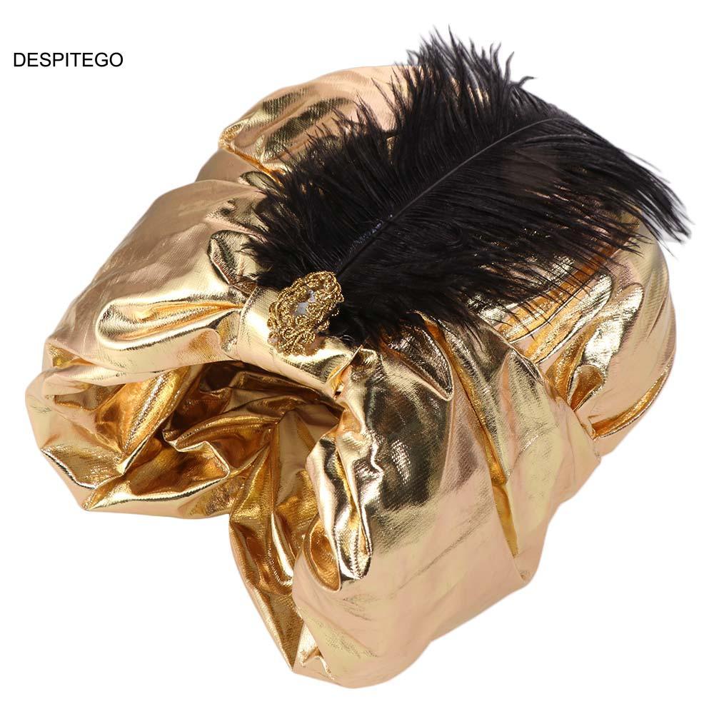 DESPITEGO Ả Rập Xếp Ly Turban, Mũ Ả Rập Quấn Đầu Ấn Độ Xếp Ly Mũ, Mũ Dân Tộc Trang Phục Hóa Trang Su