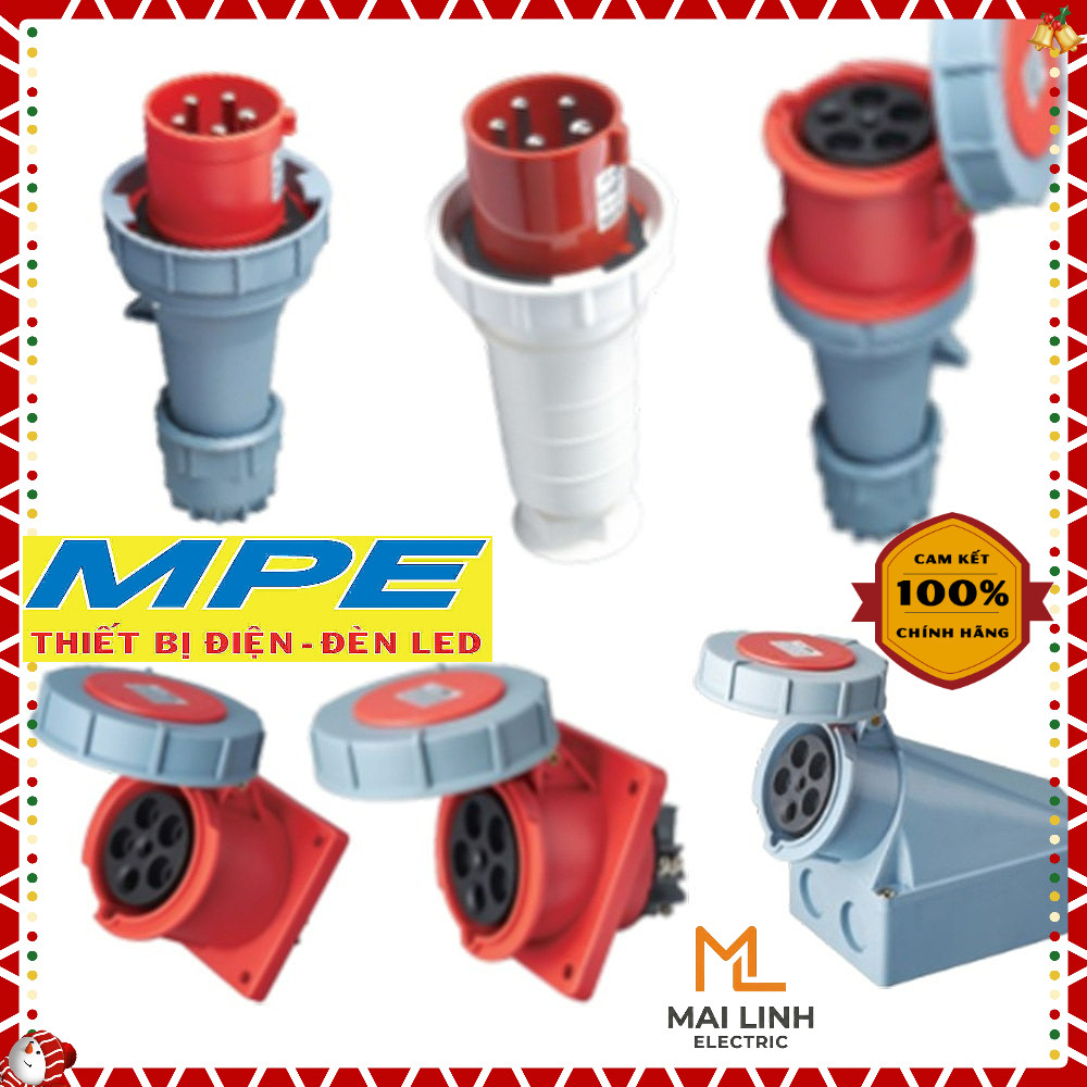 Phích Cắm Và Ổ Cắm Công Nghiệp MPE 1P 3P -5 Chấu 63A 125A 3P+N+E IP67 Tiêu Chuẩn Chấu Âu -Model MPN2
