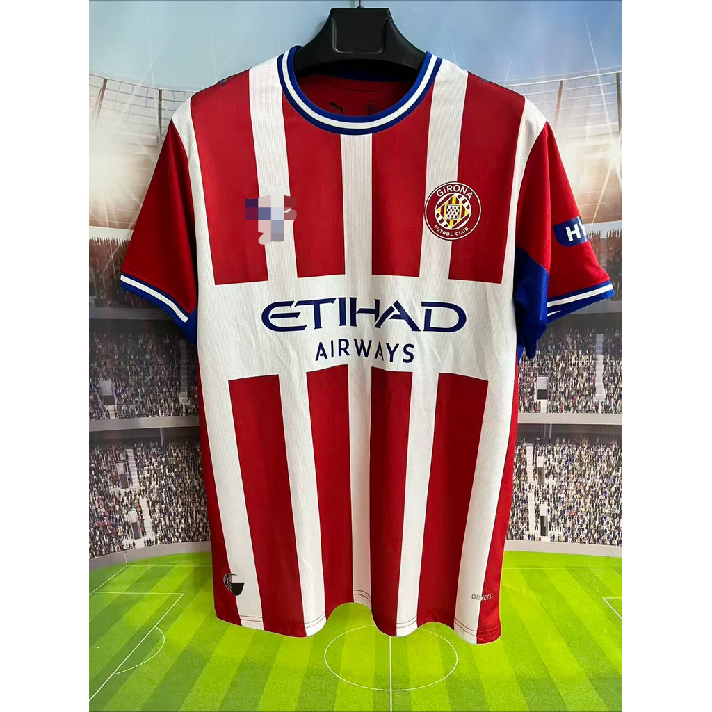 Áo bóng đá sân nhà Girona 26-27, áo thun nam chất lượng cao dành cho người lớn, size S-4XL