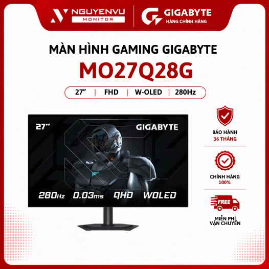 [Full Vat] Màn Hình Gaming GIGABYTE MO27Q28G 27 Inch (FHD/W-OLED/280Hz/0.03ms) - Bảo Hành 3 Năm