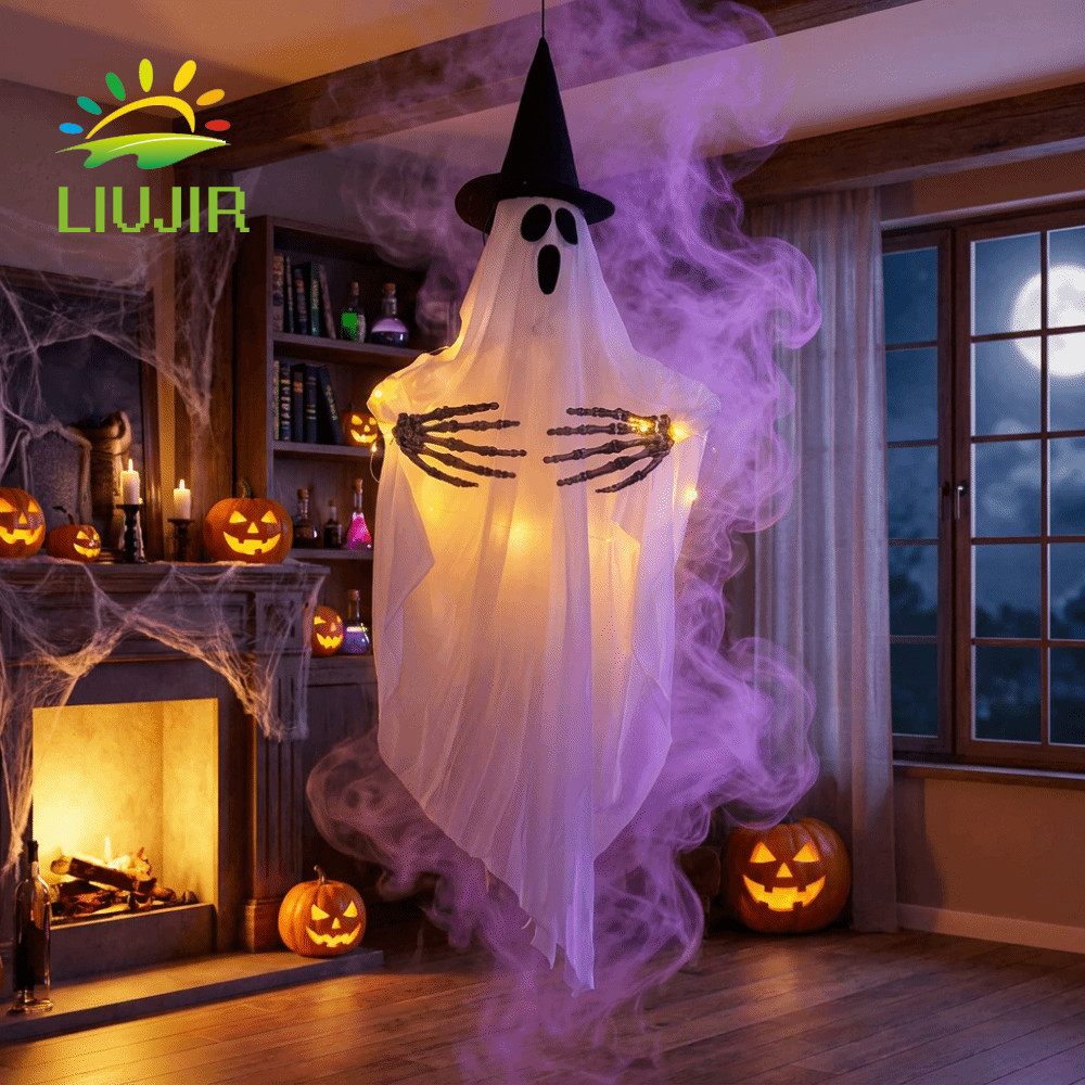 LIUJIR Mặt dây chuyền ma Halloween, Mũ phù thủy trang trí đáng sợ Ma quỷ, Đạo cụ phim Ma quái treo đ