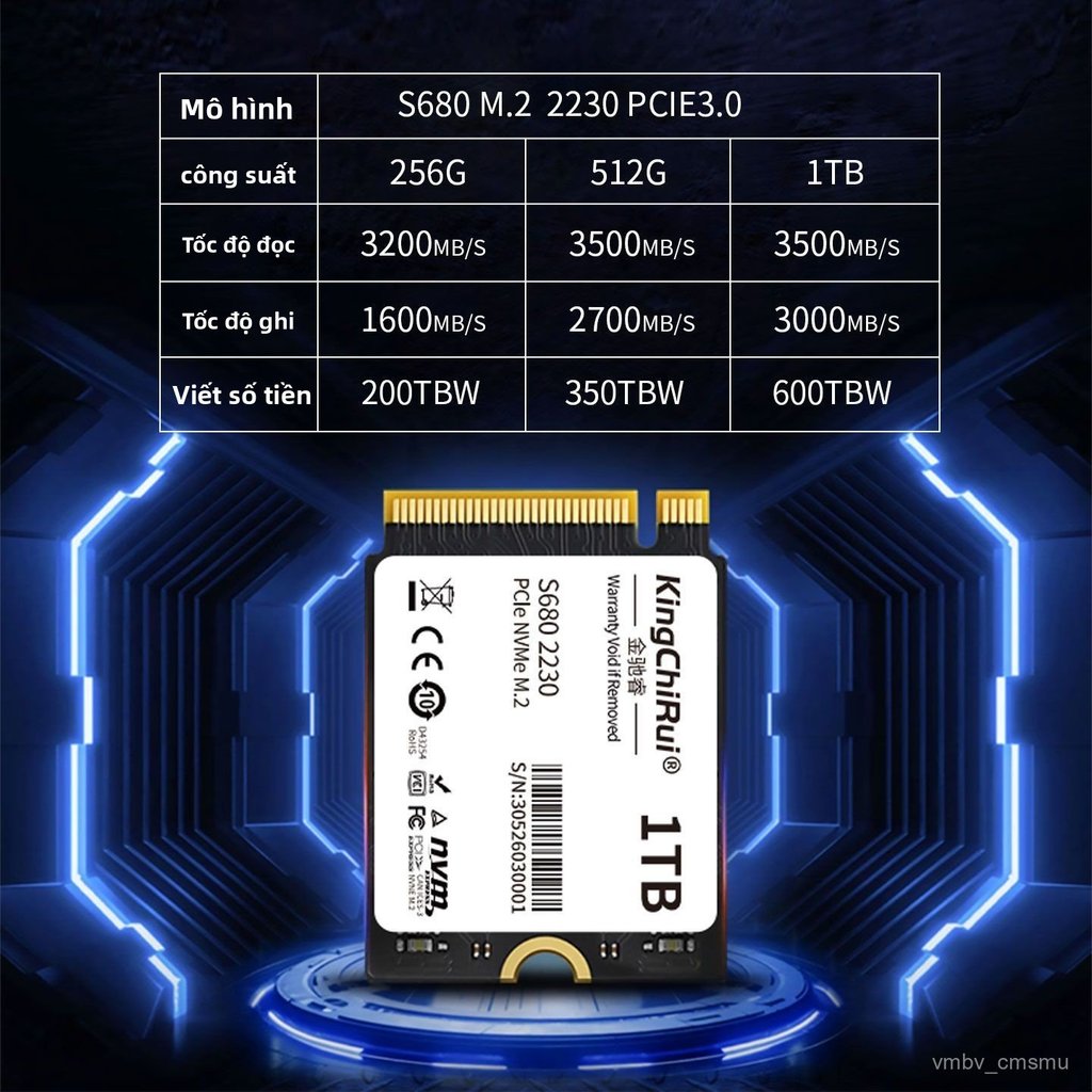 Ổ cứng SSD M.2 NVMe 2230 256GB 512GB 1TB PCIe 3.0 mini cho laptop tốc độ cao