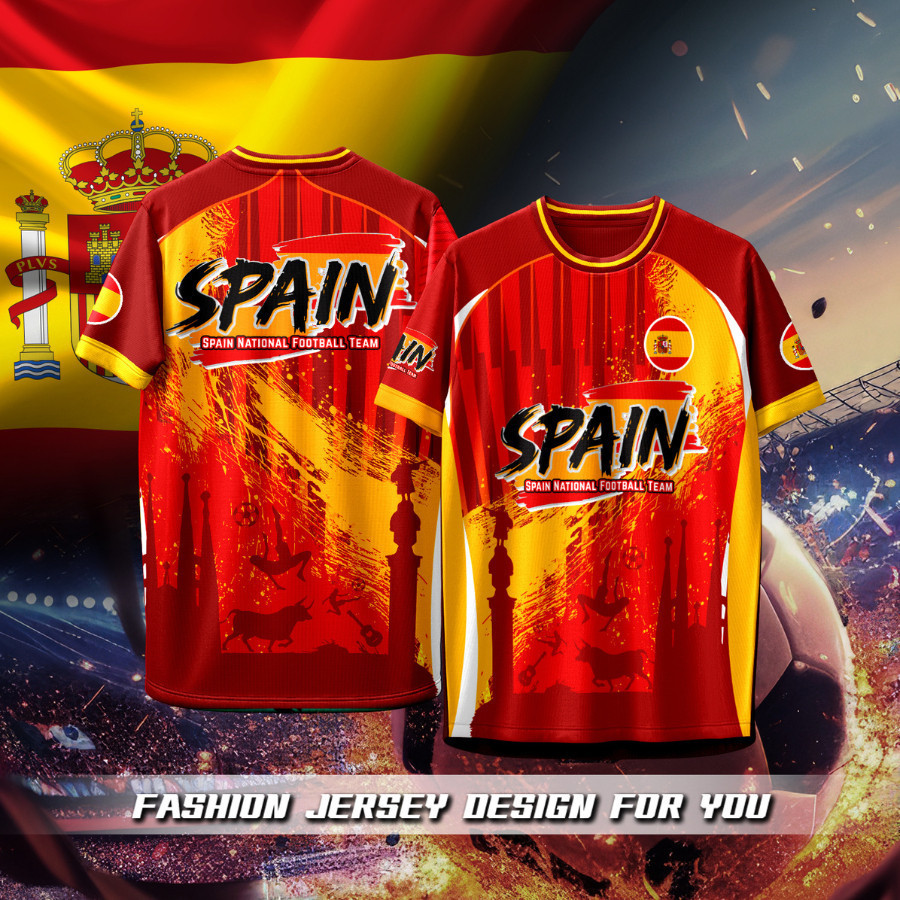 Tây Ban Nha La Roja 2026 World Cup Dryfit Soccer Jersey, Bullfight Sagrada Familia Design Nam Fan Nh