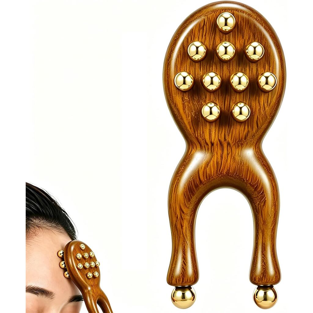 ScarabAcupressureTool, TMJProductsJawMassageToolwithBrassBeads, SalwoodPressurePointMassagerforFacia